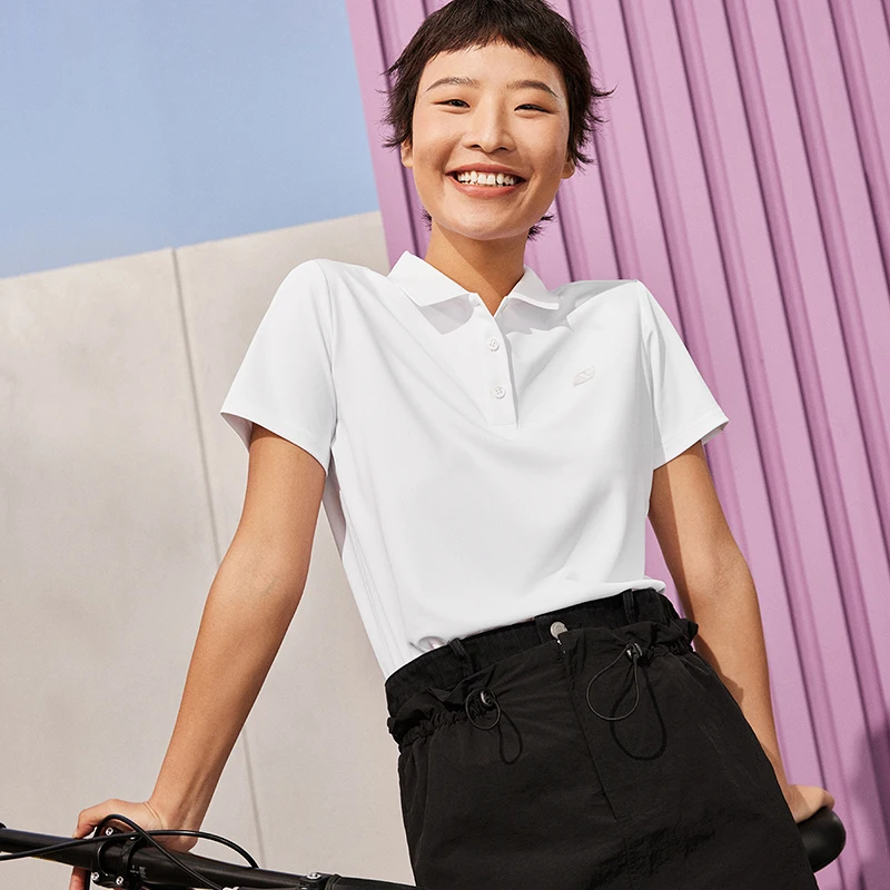 Xtep Short Sleeve Polo Shirt For Women  Summer Versatile Women's T-shirt Training Comfortable Outdoor Tops 876228020132