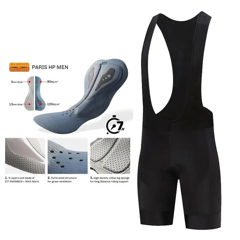 

Men Summer Bicycle Bib Shorts Outdoor Wear Bike Whole Black Cycling Double Arrow Seat Cushion Riding Quick Dry Cycling Shorts