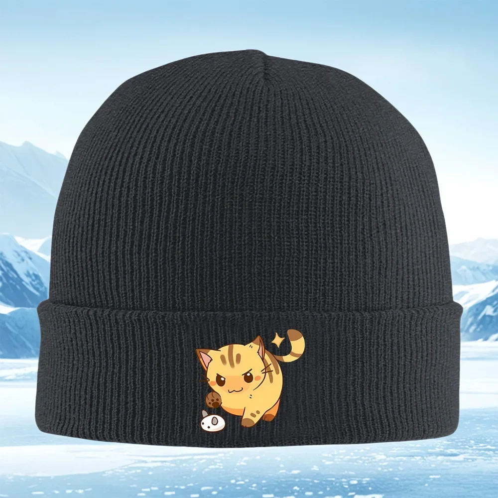 gorro-de-malha-unissex-com-estampa-de-gato-fofo-com-pata-zangada-e-cauda-de-estrela-termico-quente-de-inverno-para-natal-atividades-ao-ar-livre-e-ciclismo