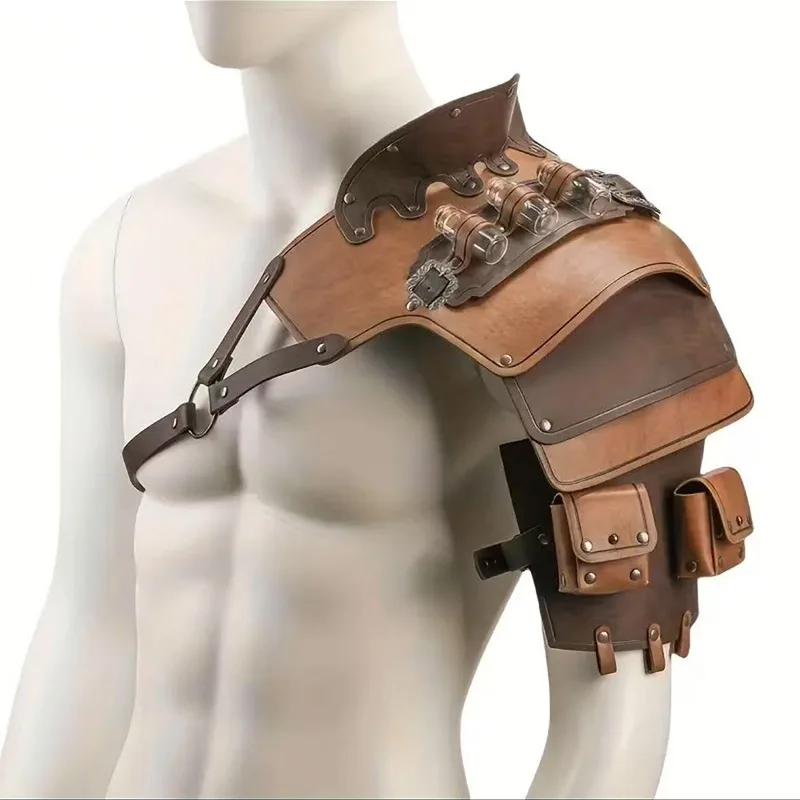 Medieval Viking Renaissance PU Leather Shoulder Armor Pauldron for LARP Cosplay Costume