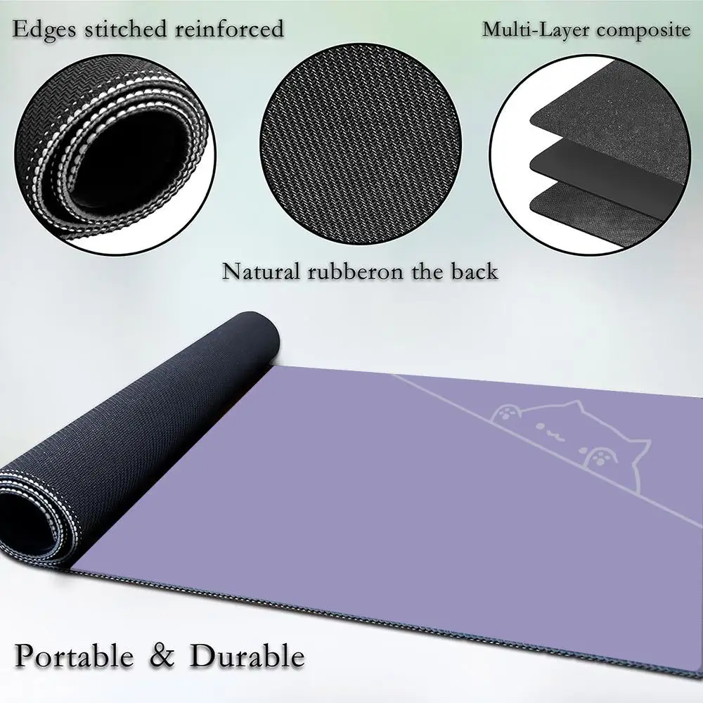 

Cute Line cat Mouse Pad Large Computer Office Game Grey Table Mats Rubber Anti-slip Mousepads Decor Desk Pads Gaming Accessories