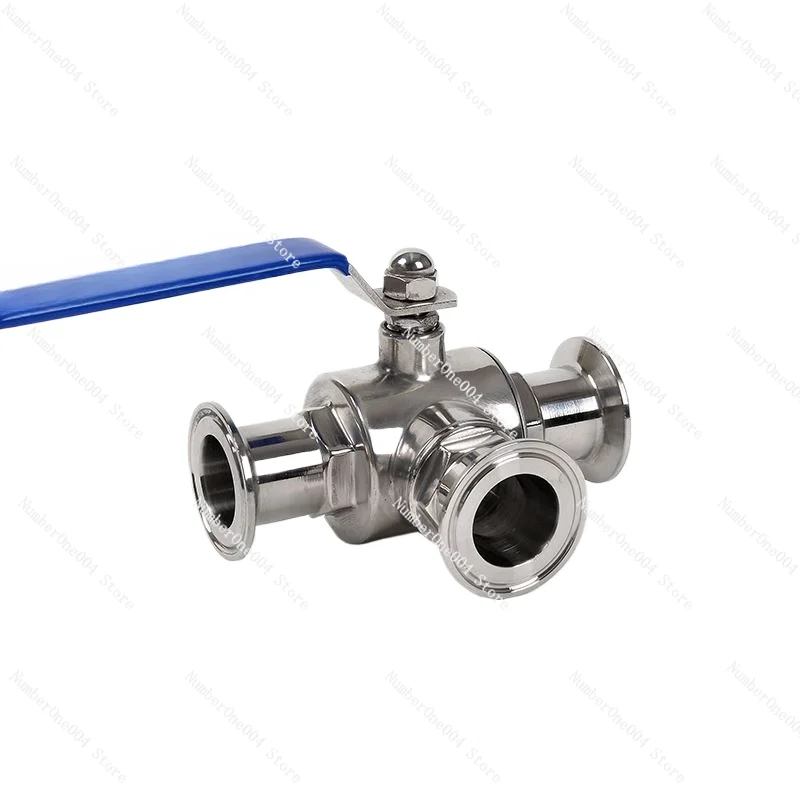 Quick Load Three-way Ball Valve  Steel 304 Food Grade Sanitary Grade Quick Connect Three-way Ball Valve Manual T-L Clamp Type