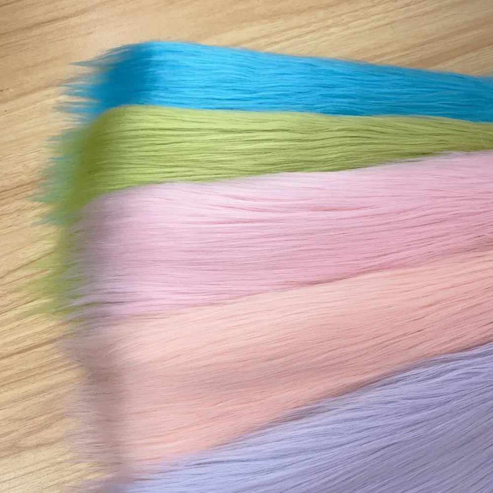 53 Farben, 8 cm langer Flor, Kunstfellstoff, 25 x 45 cm, für Patchwork, Nähmaterial, Puppenspielzeug, Bart, Haar, Basteln, Heimdekoration, Cosplay-Stoff – Detail 3