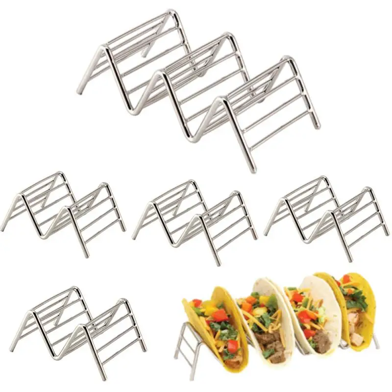 Wave Shape Stainless Steel Taco Holders Mexican Food Rack Shells Hot Dog Holder Stand Taco Rack Kitchen Accessories