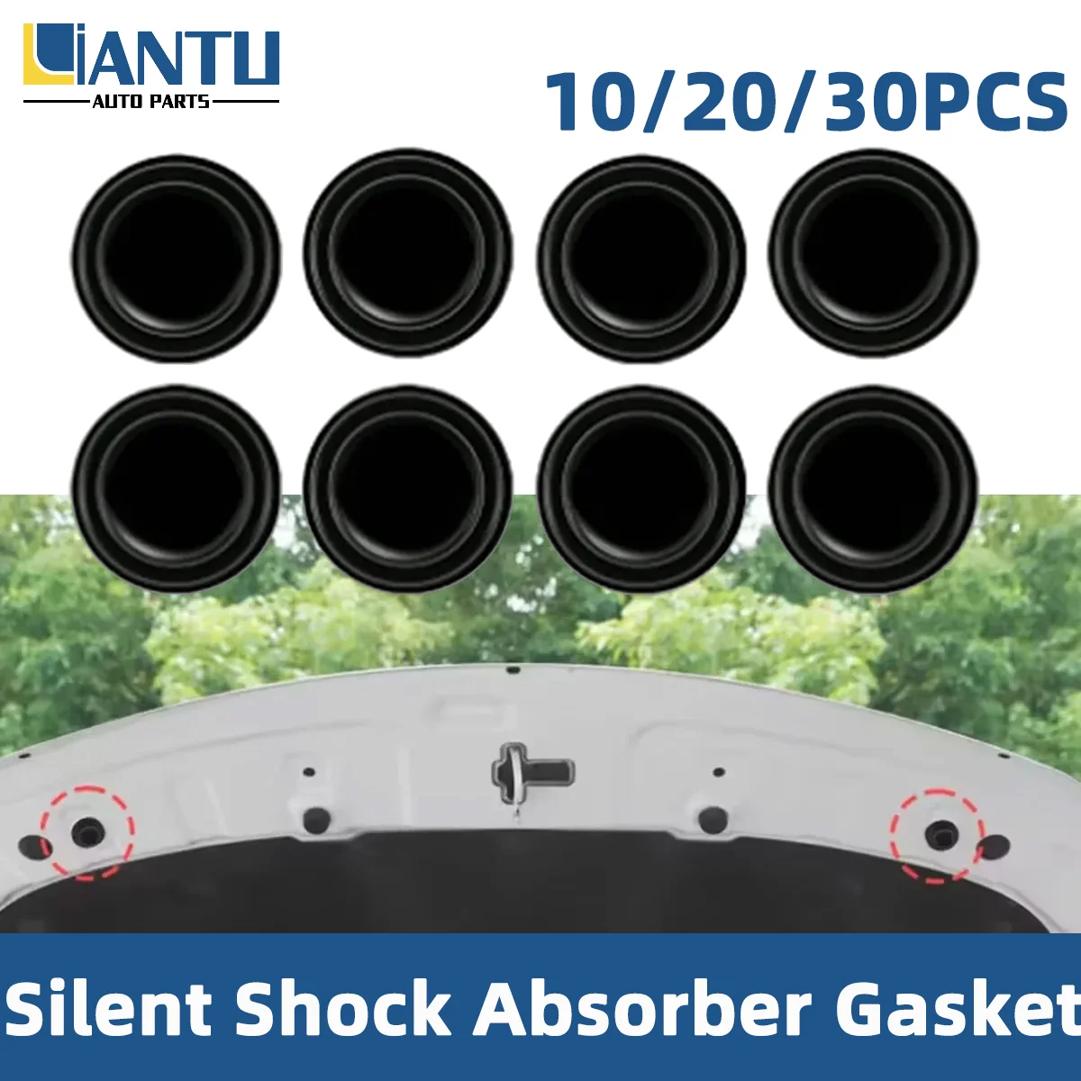

10/20/30PCS General Motors Door Shock Absorber Pad Black Circular Silicone Shock Absorber Pad Car Door Panel Shock Absorber Pad