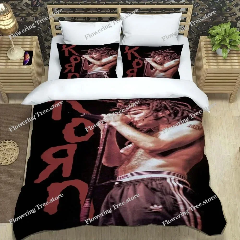 

Famous Rock Band Korn Logo Sheet Quilt Covers Bedding Dormitory Sheets Bedding Set Soft Warm Bedding Set