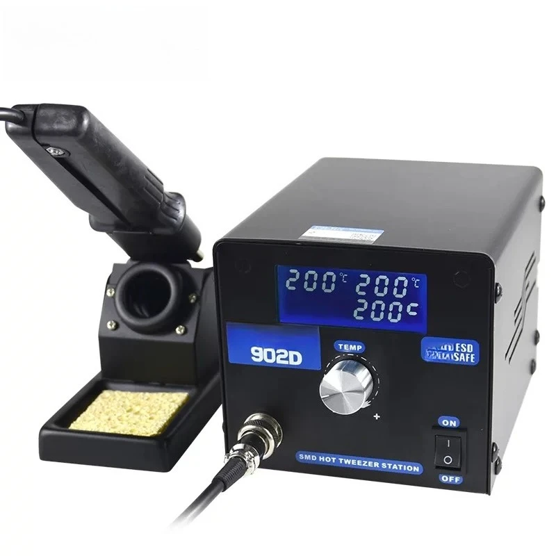 100W Large Screen Intelligent Digital Display Constant Temperature Soldering Station Double Soldering IronClip902dDouble-Headed