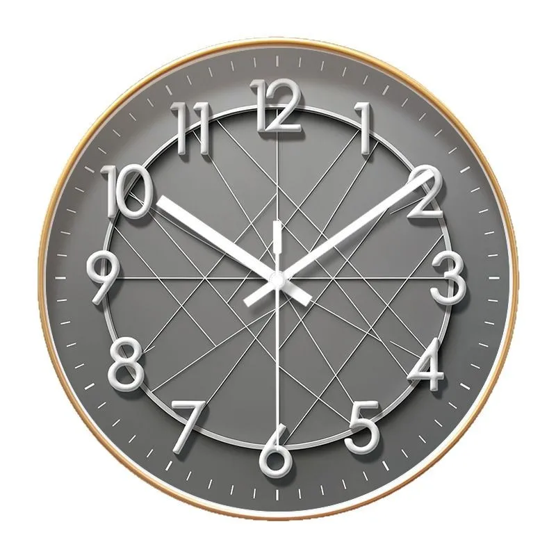 2025 جديد 10/12/14 بوصة ساعة حائط هندسية غرفة المعيشة ديكور المنزل الموضة الإبداعية غرفة نوم كتم شخصية ساعات الكوارتز