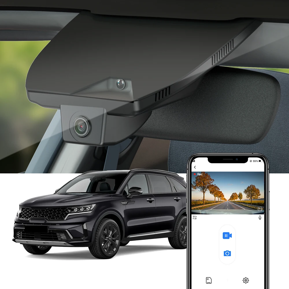 FITCAMX Dash Camera for Kia Sorento 2021-2025 RHD, Built-in WIFI 4K Car Recorder for Right-hand drive car
