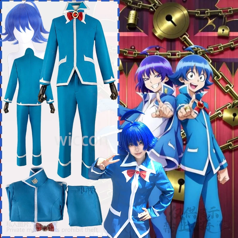 Добро пожаловать в школу демона Irumakun Cos Suzuki Iruma аниме костюм японский Jirai Kei синий DK униформа пальто брюки парик индивидуальный новый