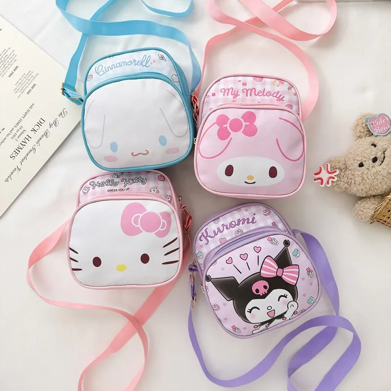 Torby Crossbody Sanrio torby listonoszki słodkie kreskówki przenośne plecaki Hellokitty Cinnamorol Kawaii portmonetka dla dziewczynek