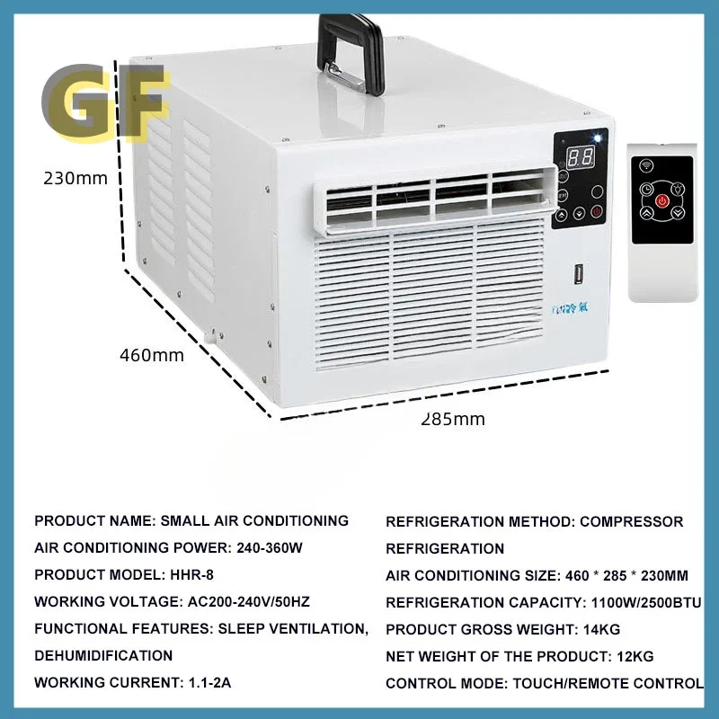 Portable Mobile Small Air Conditioner Refrigerator Mosquito Net Desktop Mini Refrigerator Pet Cooling 4m² Space Remote Control