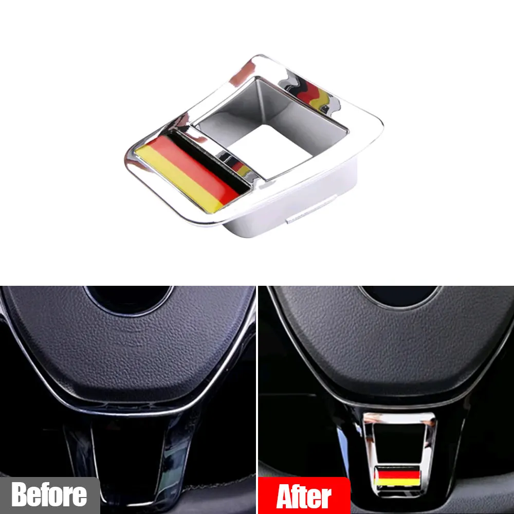 

Car Steering Wheel Decorate Sticker Flag Styling Decal for Volkswagen GOLF 7 GTi MK7 POLO 2014 2015 Passat B7 2015 B8 MK6 Jetta