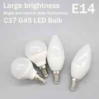 5-Pack E14 LED Light Bulb 5W G45 C37 AC 220V 110V 120V Eco-Friendly Mini Lamp Non-Flicker 3000K 4000K 6000K Bulb