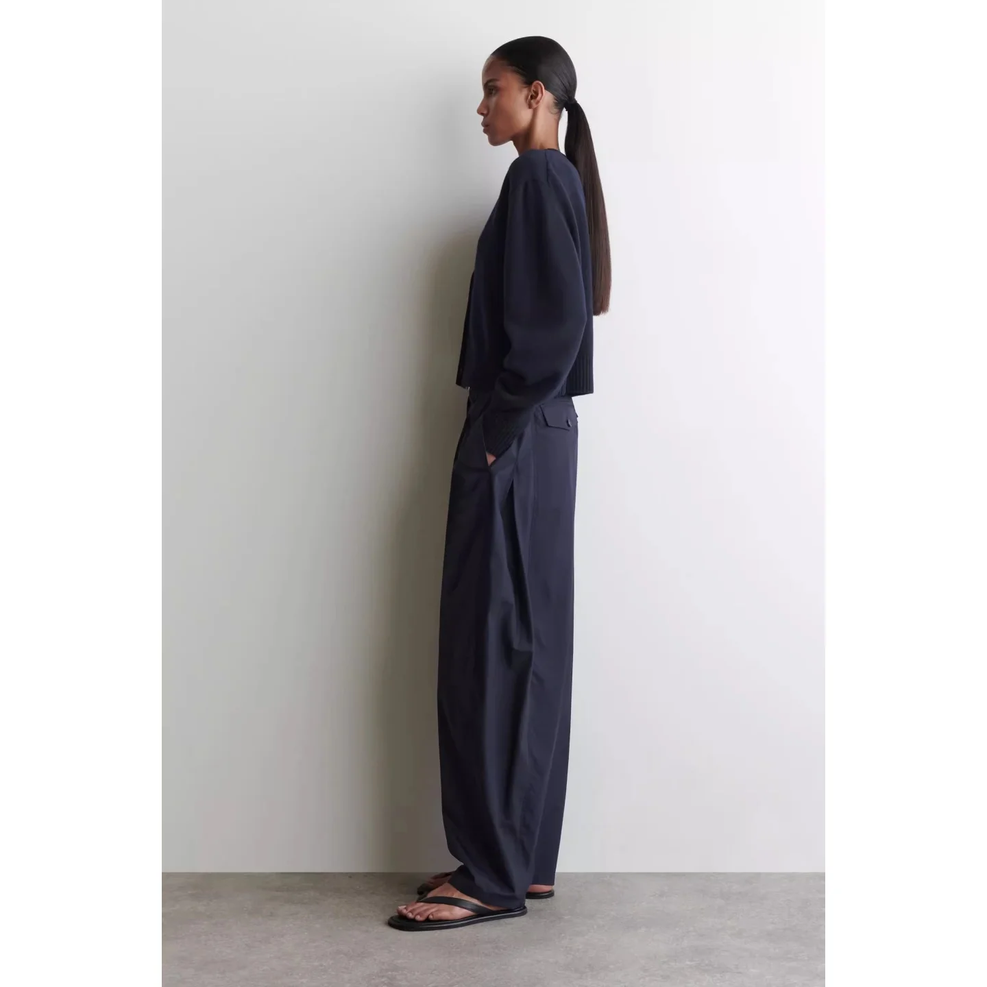 Cardigan décontracté en tricot de laine pour femmes, bleu, Long, Sve rond Ne, pull automne Faion 2025, coupe régulière, pièce unique