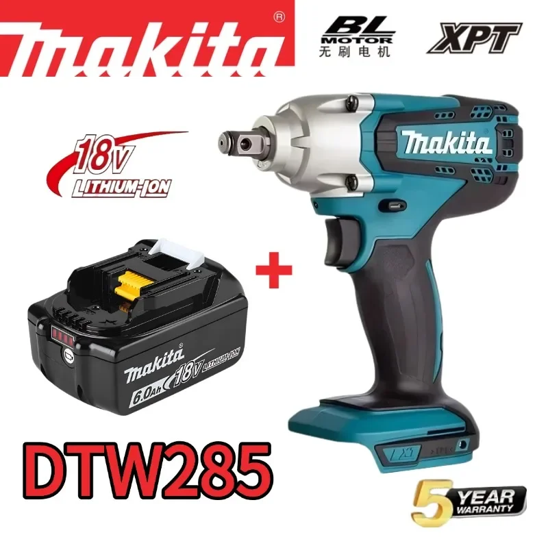 

Makita DTW285 Tools Impact Wrench Machine Brushless Cordless Electric Wrench High Torque Rechargable Tool Makita 18V Battery