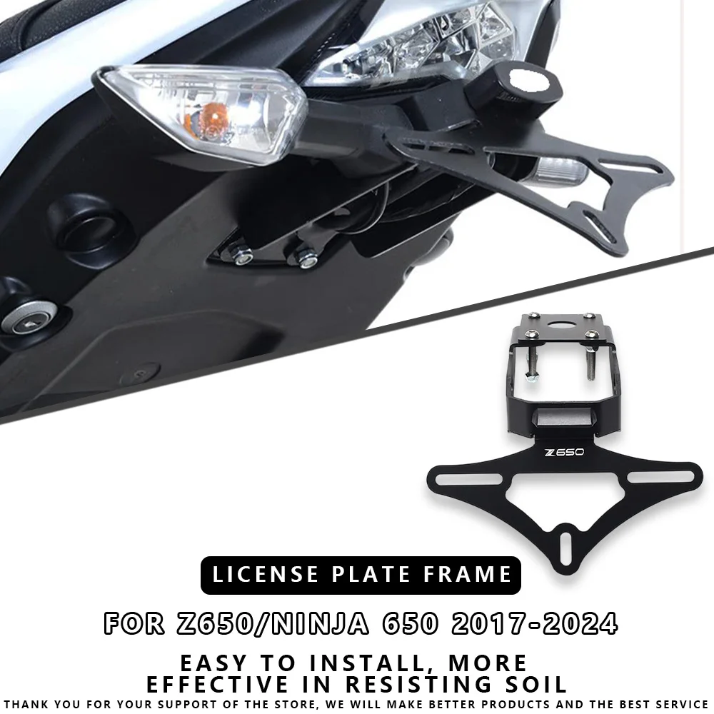

MTK Licence Frame For KAWASAKI Z650/Ninja 650 2017-2024 License Plate Holder Rear Tail Frame Fender Eliminator Bracket