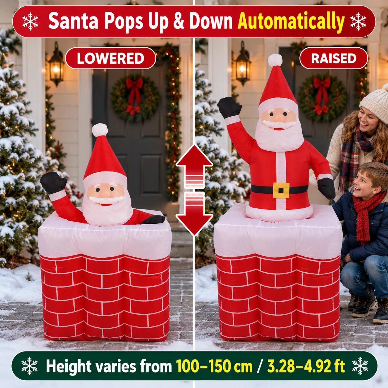 Kids Yard Toys - 5ft Inflatable Santa Claus Pop out