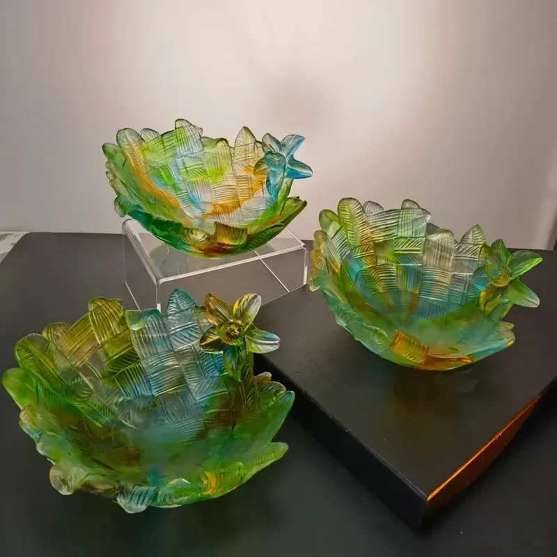 Luxury Crystal Decorative Tray Elegant Fruit Serving Platter for Home Decoration Table Centerpiece Ornament