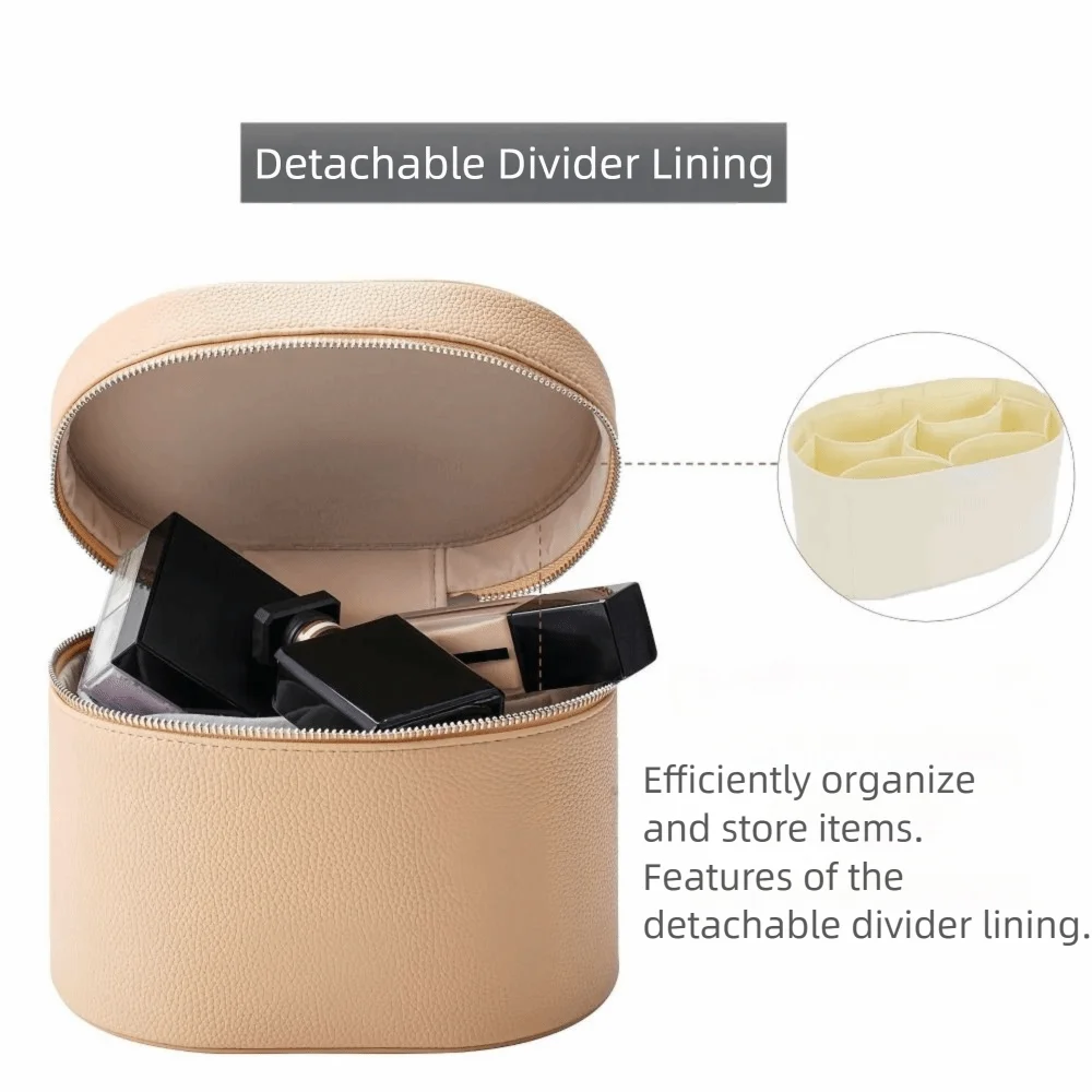 Large Capacity Cosmetic Box Internal Storage Box Waterproof Travel Organizer Bag PU Leather Zipper Closure Toiletry Pouch