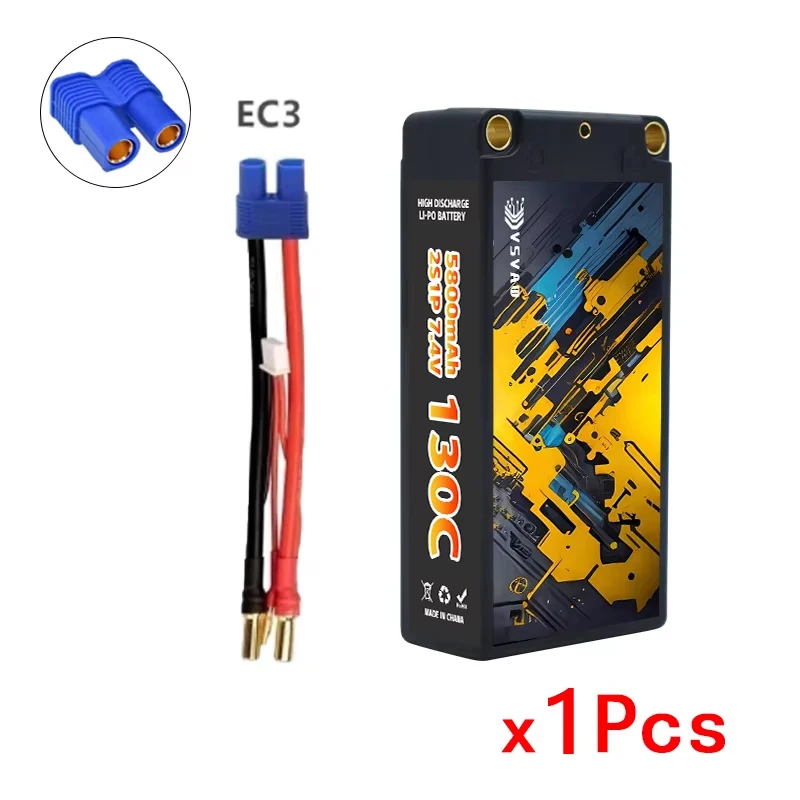 1/2 Stuks Originele TERANTY 2S 7.4V 5800mAh 130C/260C Lipo Batterij 1/10 Drift Racing Bigfoot off road Hard Shell Lithium Batterij