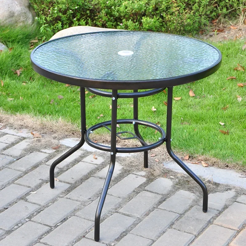 【Table, chair set】Glass round table transparent glass square dining table chair three or five pieces set manufacturers wholesale