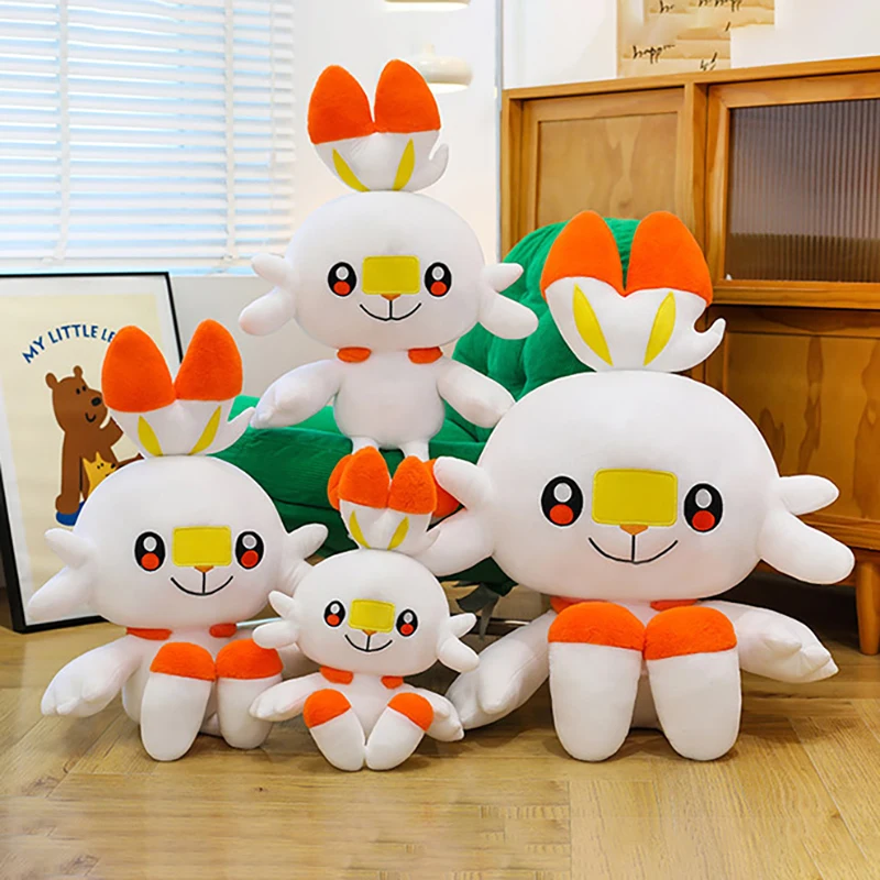 

Плюшевые игрушки Pokemon Scorbunny Cinderace, 45-90 см, кавайная подушка, мягкие рождественские подарки для детей, плюшевые куклы с покемонами в стиле аниме