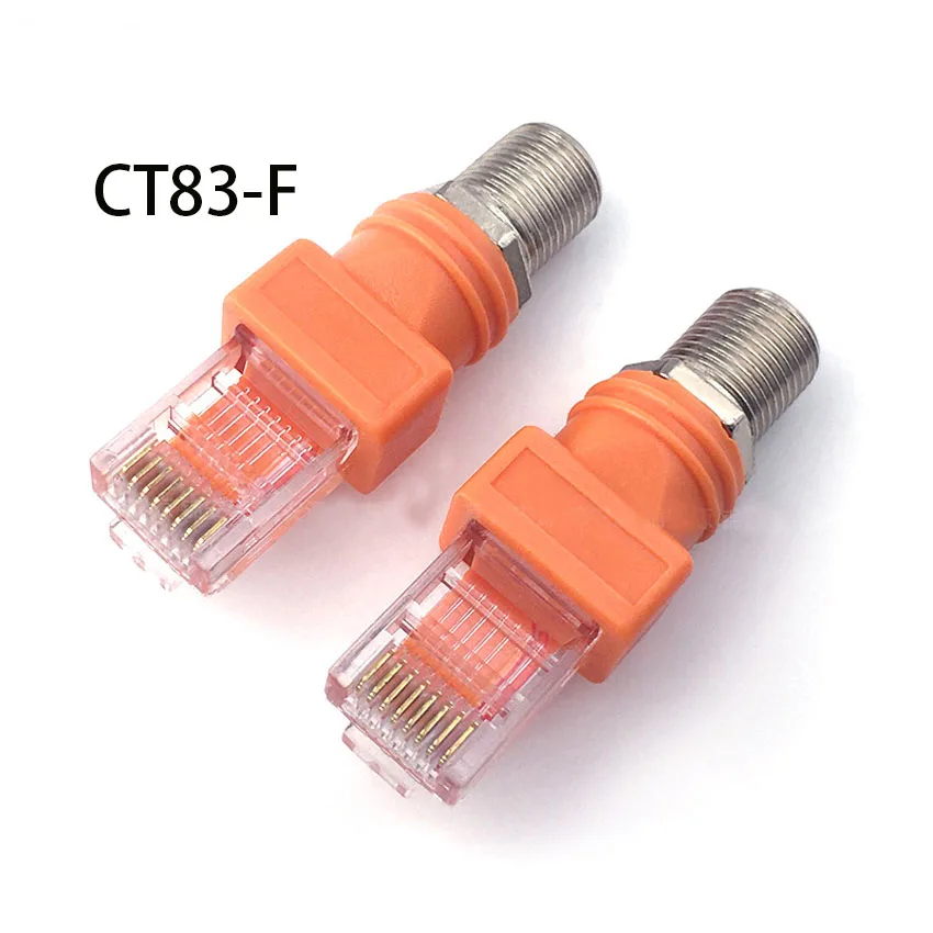 RJ45 metric to inch threaded cable TV F female network crystal head to BNC coaxial cable line finder