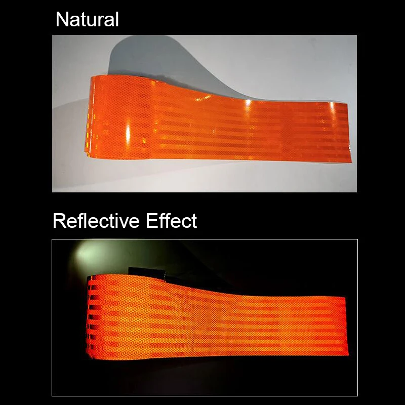 Tiras reflectantes naranja para mascotas, cintas de advertencia anticolisión, reflectores autoadhesivos impermeables, pegatinas para tráfico de camiones, 15cm x 5m