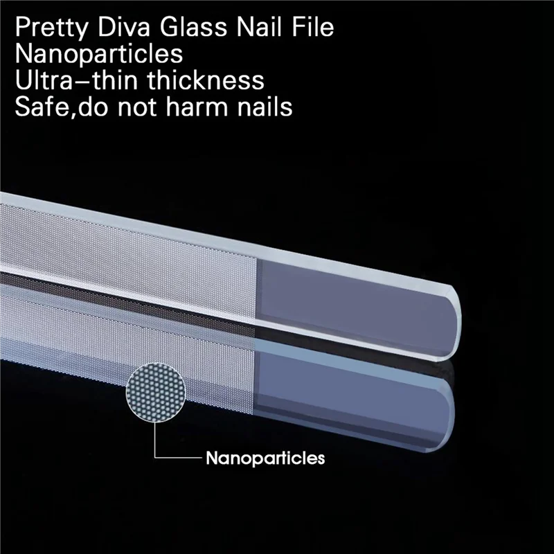 AA20-10X Glass Nail Shiner - Nano Glass Nail Files Crystal Nail Buffer Shine Polisher For Natural Fingernails Toenails