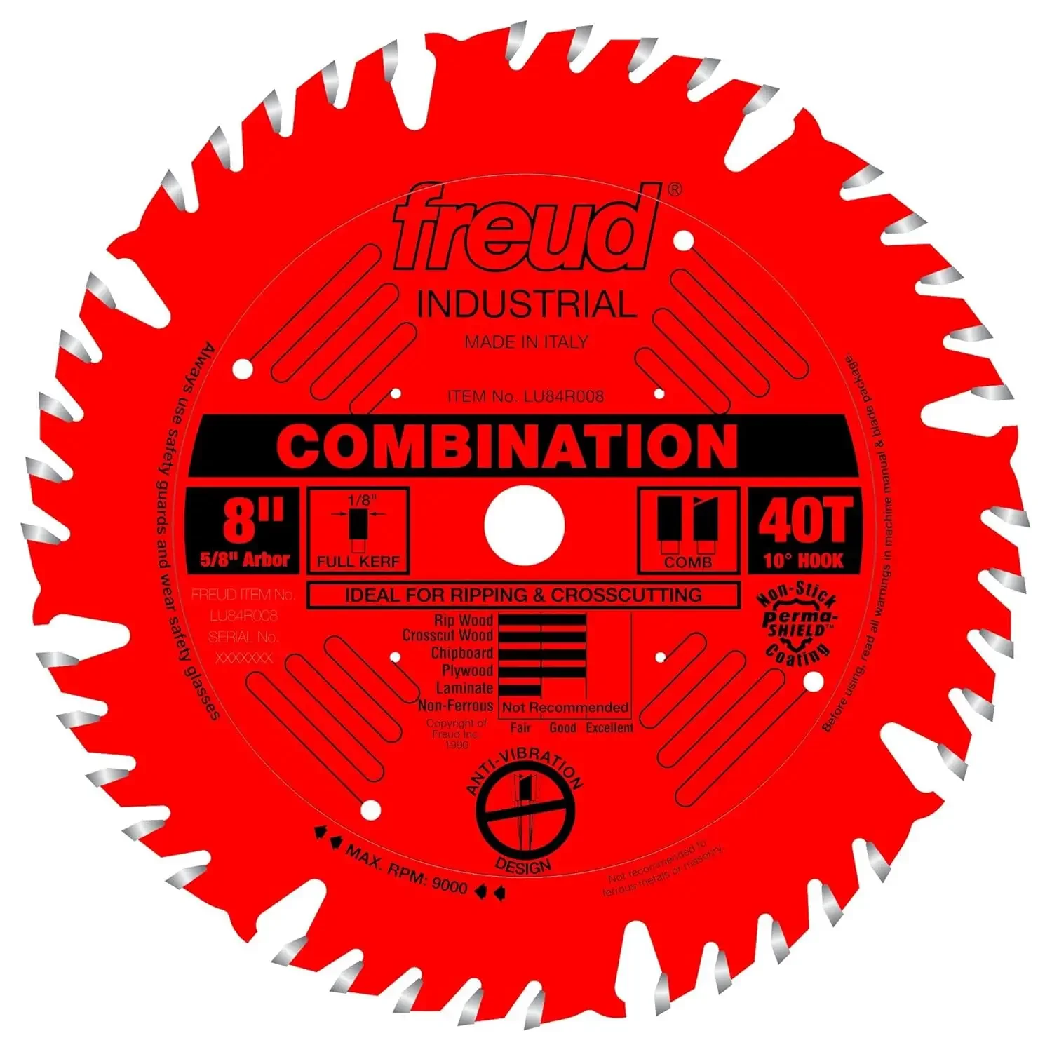 LU84R016: 16" x 80T Combination Blade