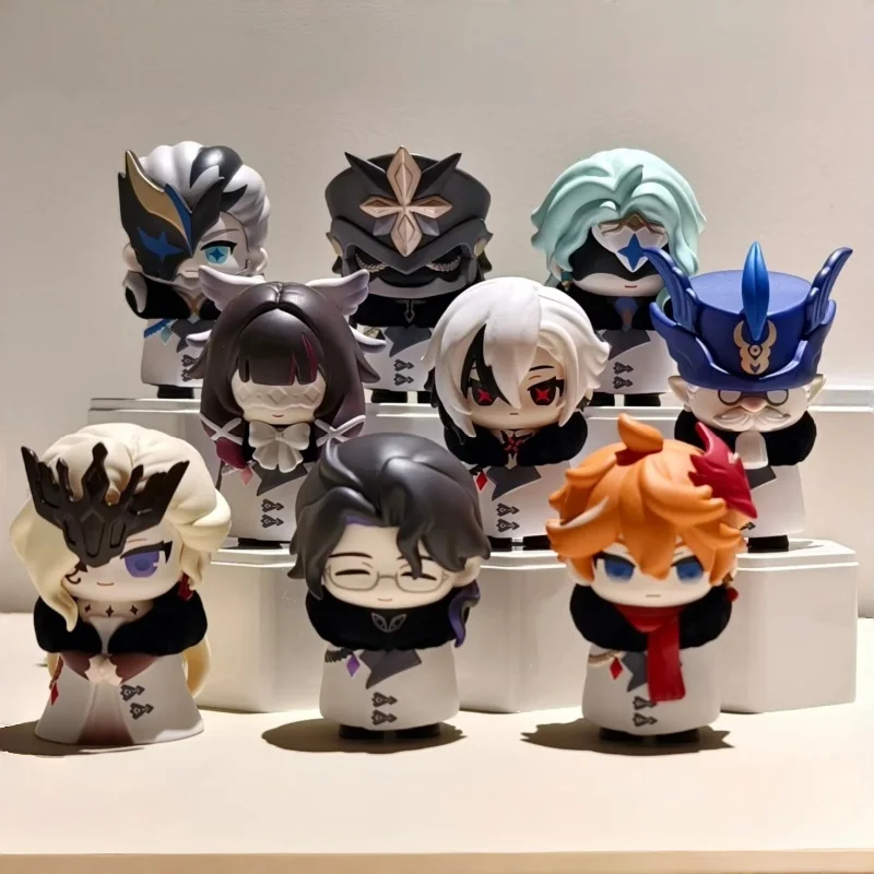 

Аутентичная поставка Genshin Impact Fatui Harbingers Chibi слепая коробка конфетные игрушки модные коллекционные украшения для рабочего стола идеальный подарок