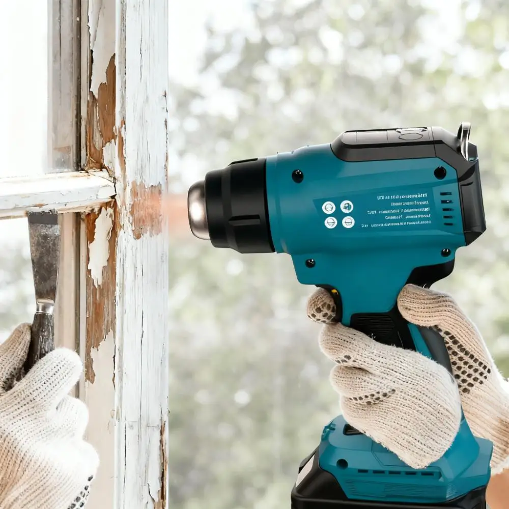 

Беспроводной ручной тепловой пистолет 572–1022 F с 4 насадками, промышленный дом для термоусадочной пленки для батареи Makita 18 В