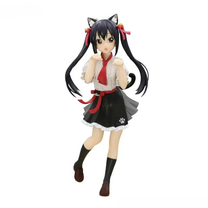 K-ON! FuRyu Nakano Azusa Cat Ear Girl Originale genuino 21 cm PVC Action Figure Anime Figure Modello Giocattoli Figure Collection Regalo bambola