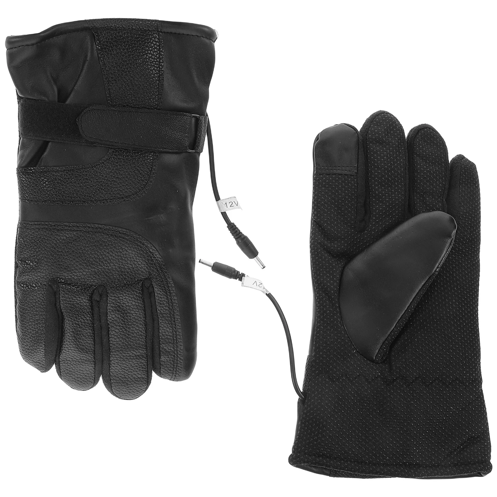 

1Pair PU Electric Heated Gloves Thermal Motorcycle Riding Winter Gloves Cold Weather Hand Warmer Heated Mittens