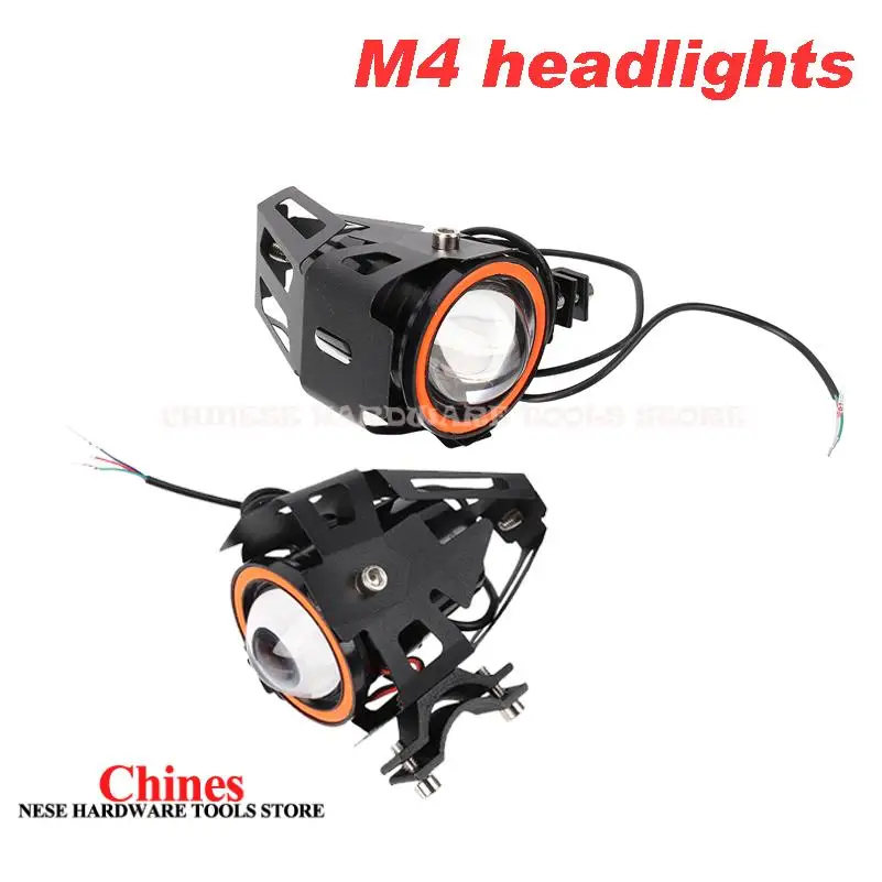 Lampu Sorot LED Angel Eye untuk Skuter Listrik, Lampu Bantu Mengemudi, Senter LED Mini, Lampu Sorot Depan, Aksesoris ATV Skuter