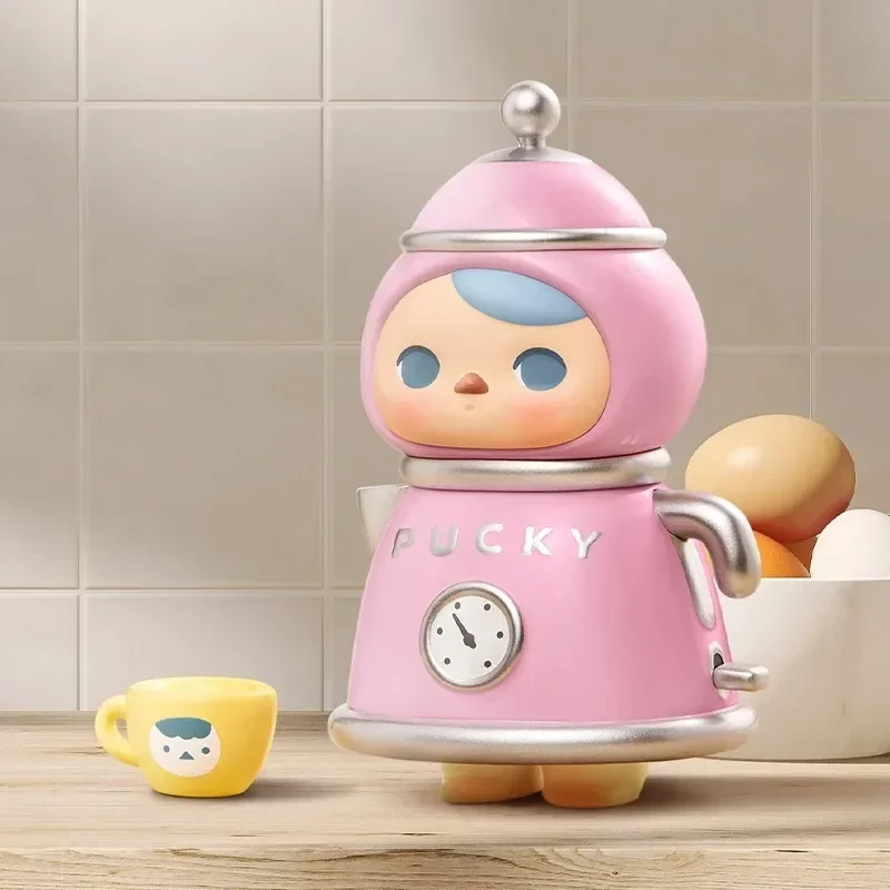 POP MART Pucky Home Time Series Blind Box Toys Kawaii อะนิเมะแอ็คชั่นฟิกเกอร์เซอร์ไพรส์กล่องลึกลับตุ๊กตาสาวของขวัญ