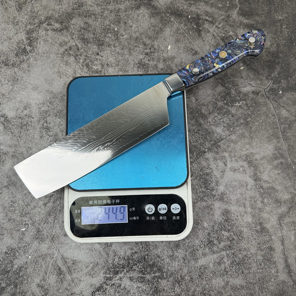 7 Inch Nakiri Knife Abalone Shell Handle 67-Layers Damascus Steel Blade Petty Kitchen Knife Chef Cleaver Meat Slicing Vegetables