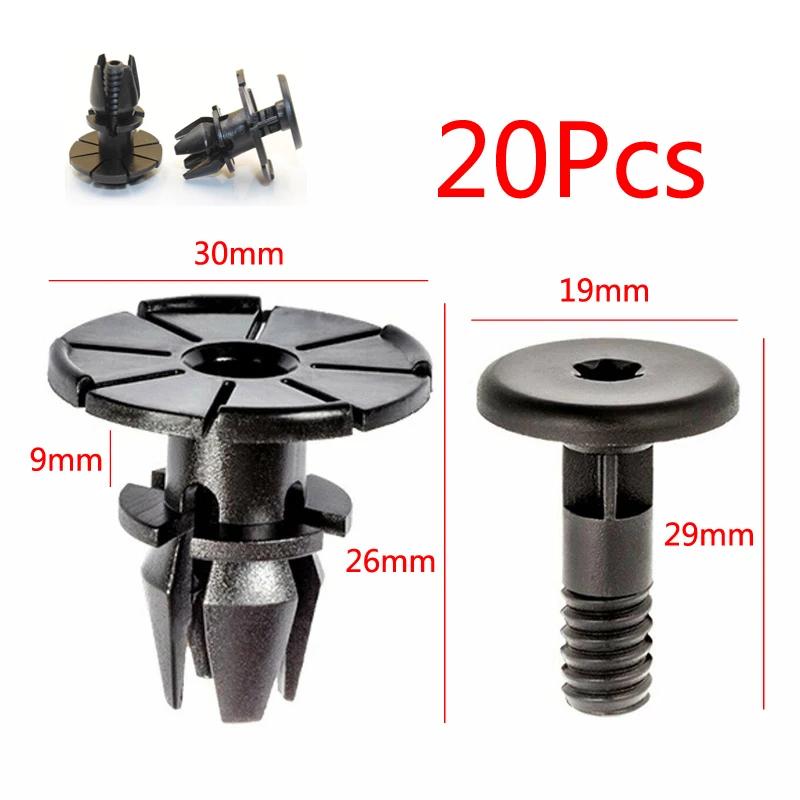 20Pcs Car Accessories Plastic Clip Fit For BMW 5 Series 520i 530i E60 E61 Exterior Side Sill Skirt Pin Spacer Clips Auto Part