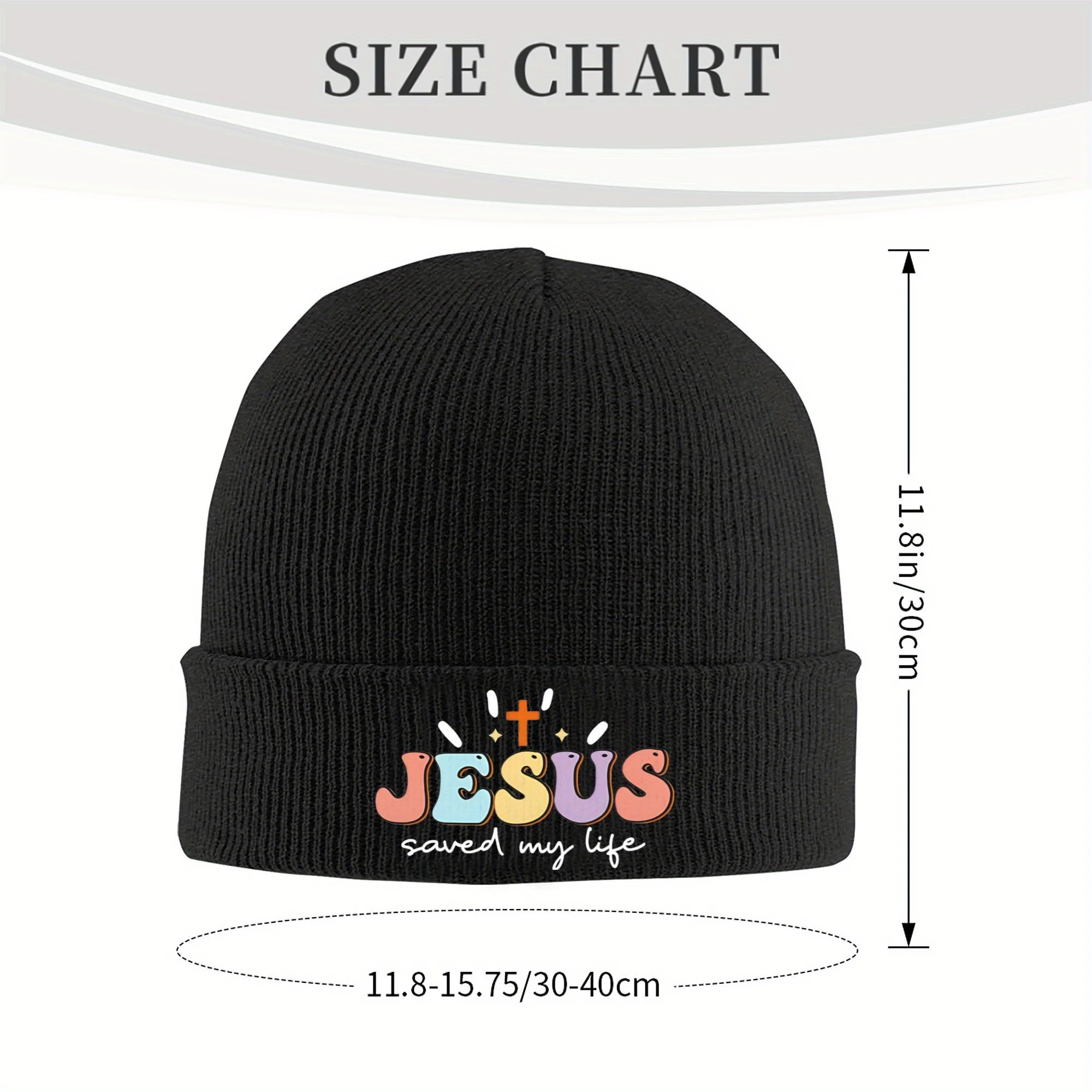 Jesus Saved My Life Slouchy Beanie for Women Men Cute Logo Warm Skullies Knitted Caps