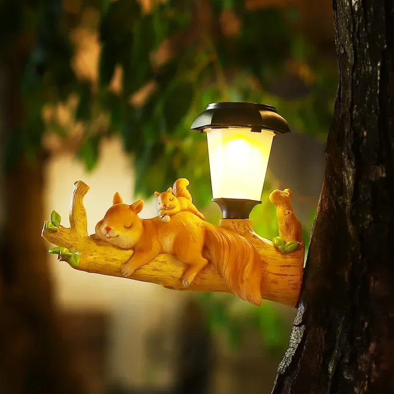 

New Creative Garden LED Solar Light Squirrel Sloth Hanging Light Cartoon Outdoor Waterproof Garden Decoration Atmosphere Lamps