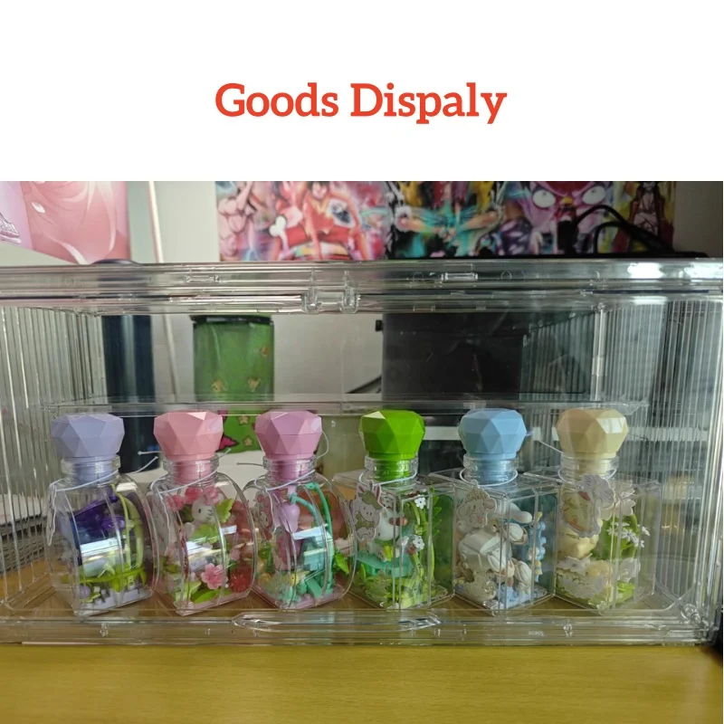

New Original Sanrio Wishing Bottle Shaped Building Block Assembly Blind Box That Can Emit Light Kt My Melody Kuromi Toy Gift