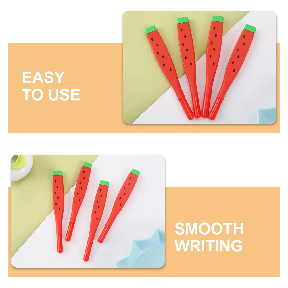 10 Pcs Watermelon Gel Pen Pens for Girls Multipurpose Cartoon Writing Students School Stationery Red Portable Pupils