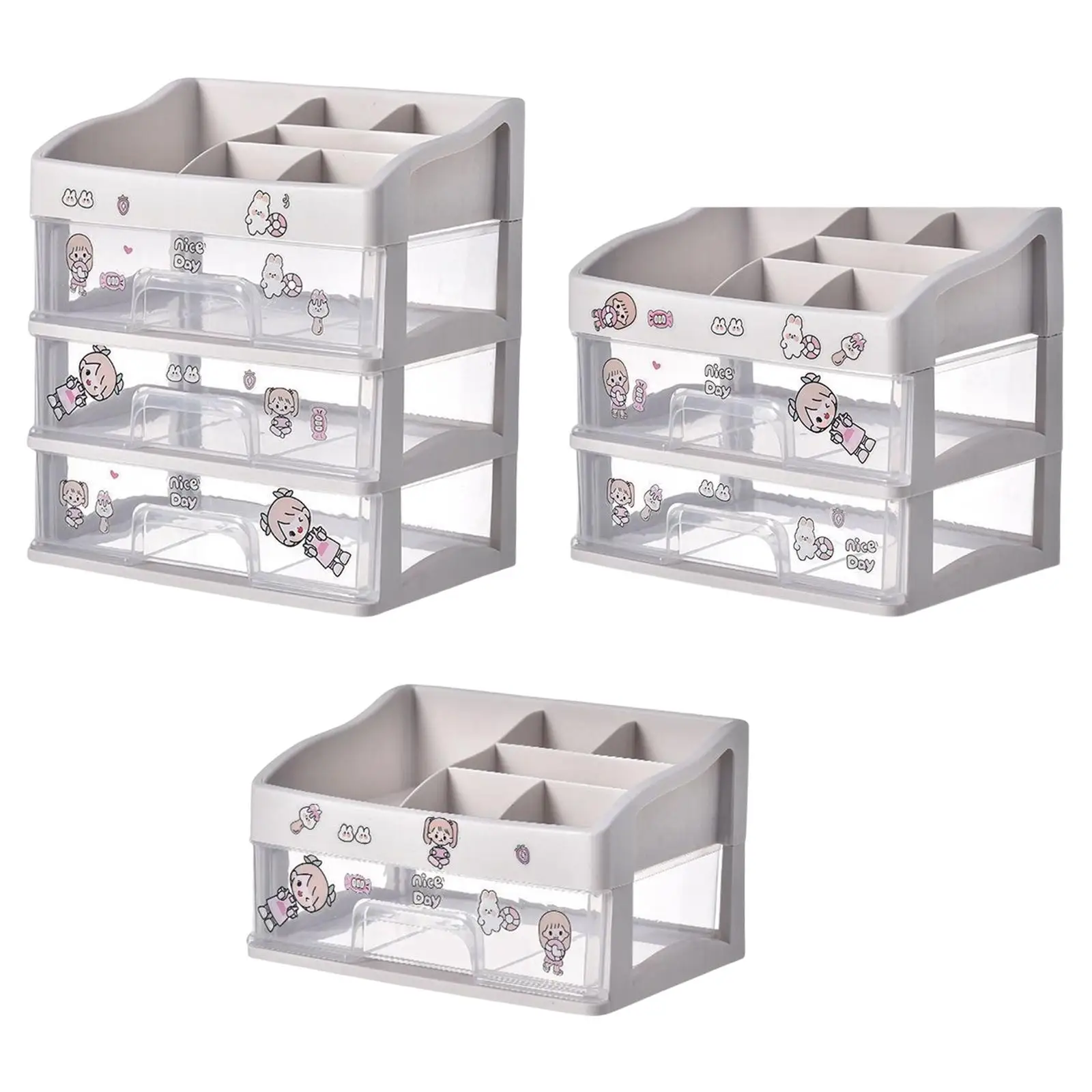 Makeup Desk Organizer with Drawers Cosmetic Storage Box for Lotions Desktop Apartments