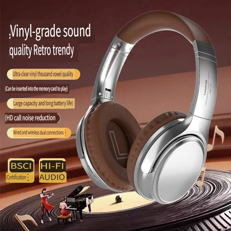 TikTok такая же VJ901, металлическая Bluetooth-гарнитура в стиле ретро с креплением на голову, 6,0, трансграничная, популярная, спортивная, сверхдлительный срок службы батареи