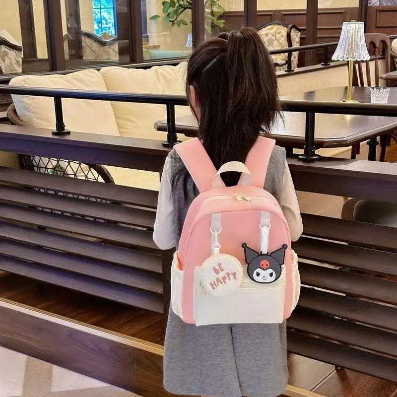 

Новый красивый школьный рюкзак Sanrios Kuromi, детский водонепроницаемый рюкзак, туристические пакеты, осветляющий нагрузку, модный праздничный подарок