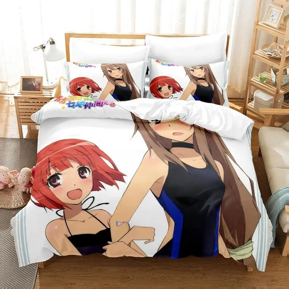 Ookami-san To Shichinin No Nakama-tachi Bedding Set Single Twin Full Queen King Size Bed Set Adult Kid Bedroom Duvet cover Sets