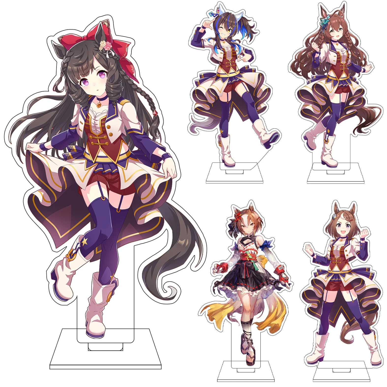 Figura de acrílico de 16 cm de anime Uma Musume Pretty Derby para cosplay, soporte de exhibición de Gold Ship, Oguri Cap, Fuji Kiseki, Maruzensky, adornos, regalo