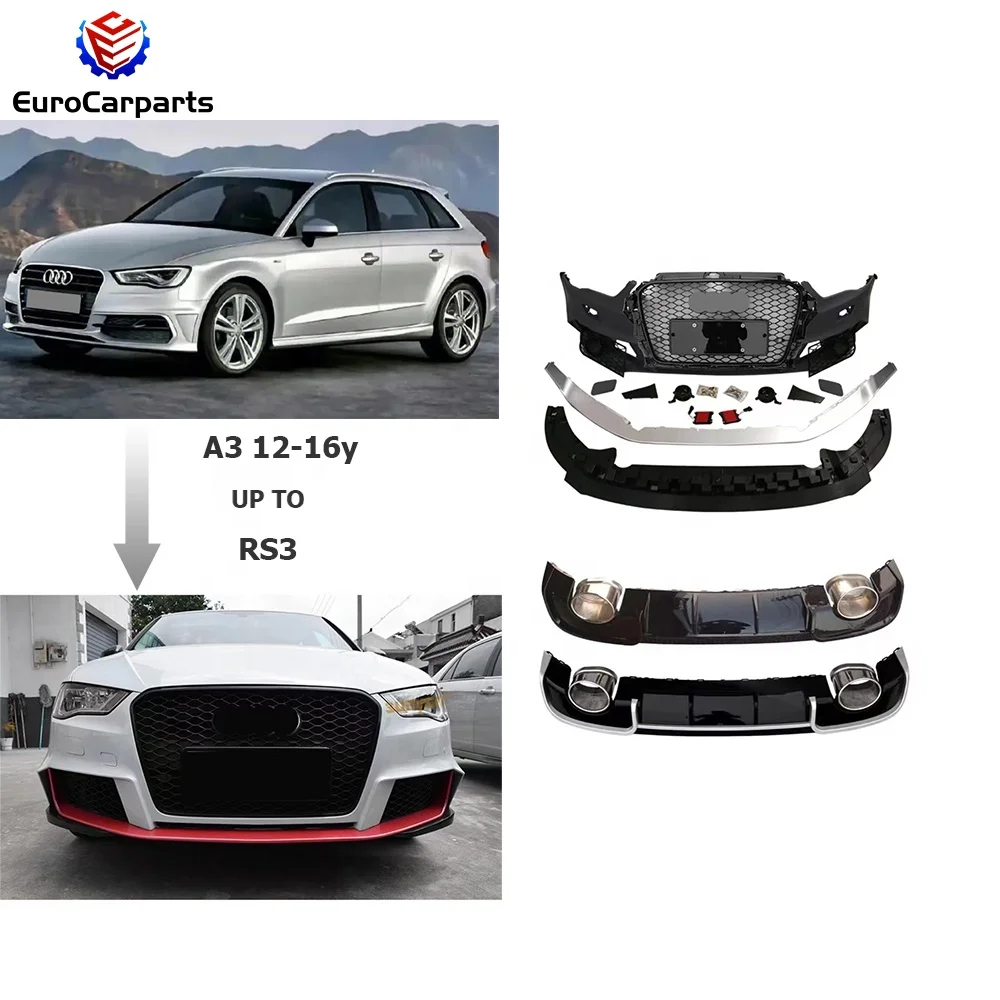 

Body Kit for AUDIs A3 2012-2016 year upgrade to RS3 style car bumper car accessories auto tuning parts rear diffuser with