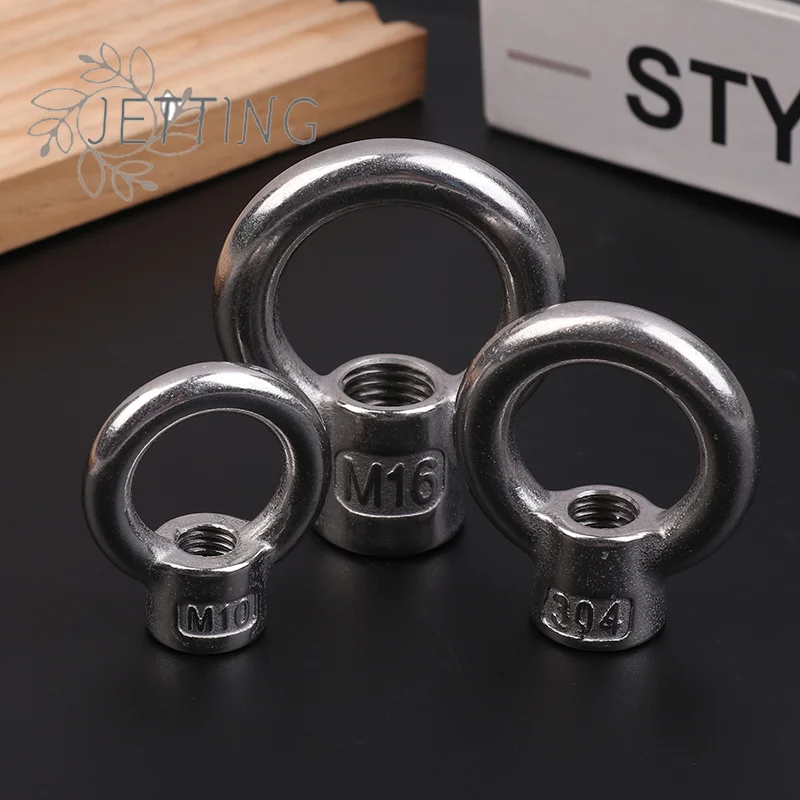 Hot 304 Stainless Steel Japanese Eye Nuts M6 M8 M10 M12 M16 Lifting Rings Marine-Grade Hardware Rigging Hoisting Industrial